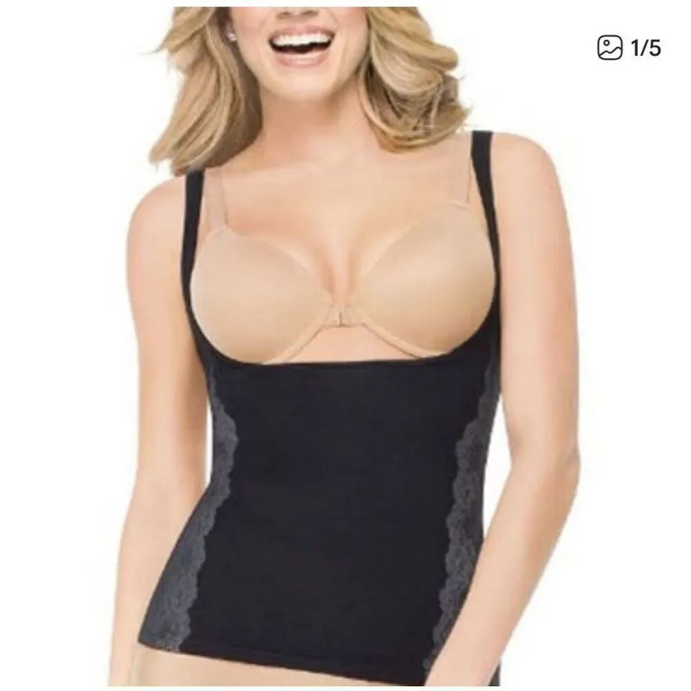 Spanx red hot shapewear luxe & lean open bust L cami tank